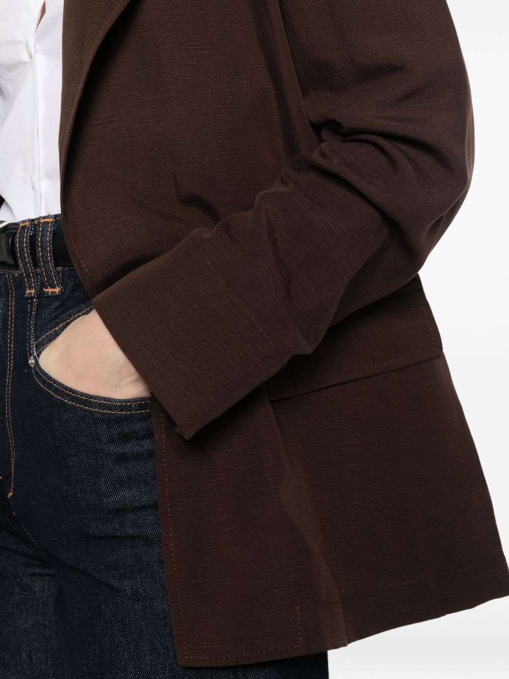Blazer in lyocell e lino con revers a dente 2611041183200 003 PENNY BLACK 