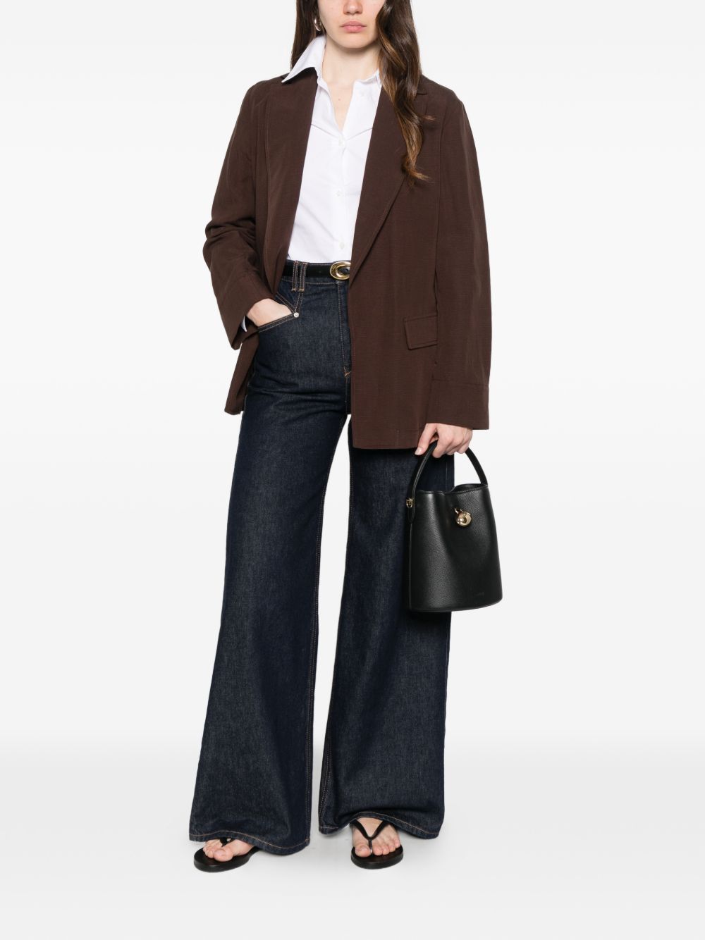 Blazer in lyocell e lino con revers a dente 2611041183200 003 PENNY BLACK 