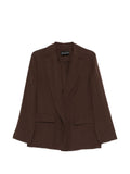 Blazer in lyocell e lino con revers a dente