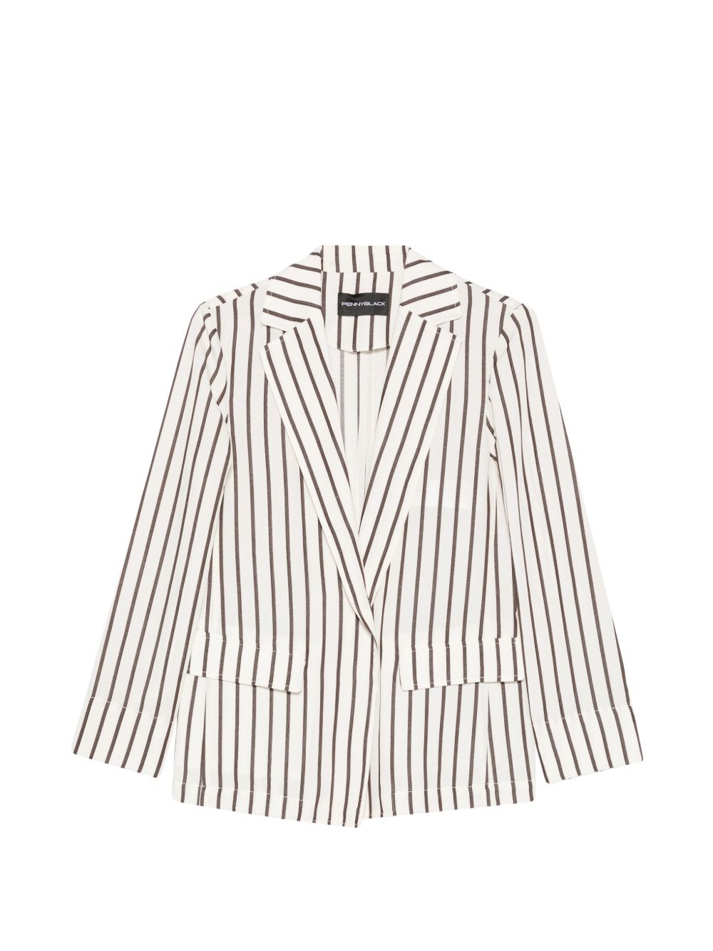 Blazer in lyocell e lino con revers a dente 2611041183200 005 PENNY BLACK 