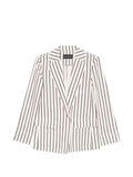 Blazer in lyocell e lino con revers a dente