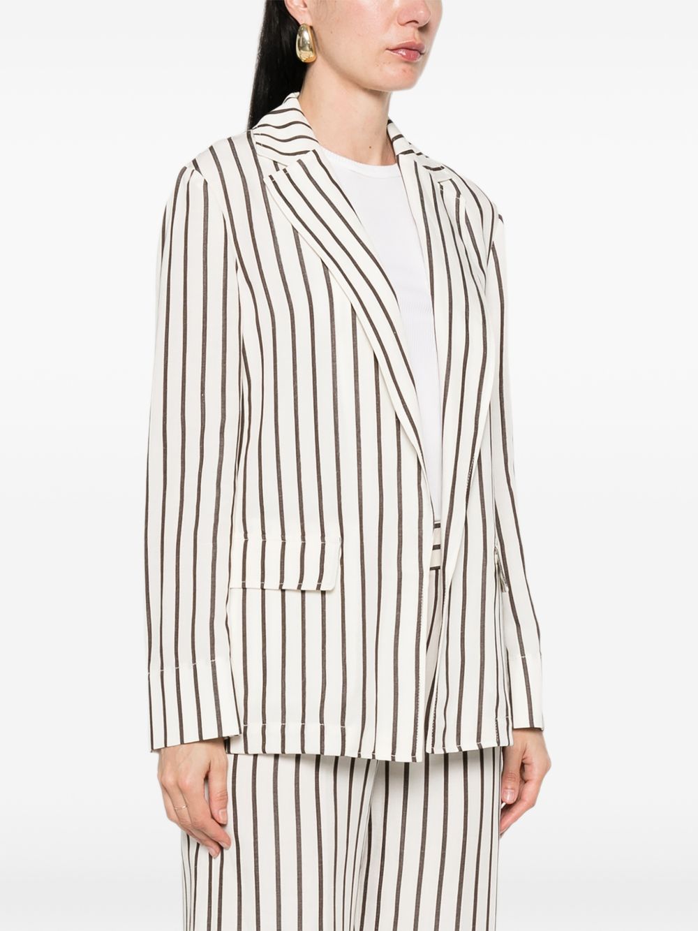 Blazer in lyocell e lino con revers a dente 2611041183200 005 PENNY BLACK 