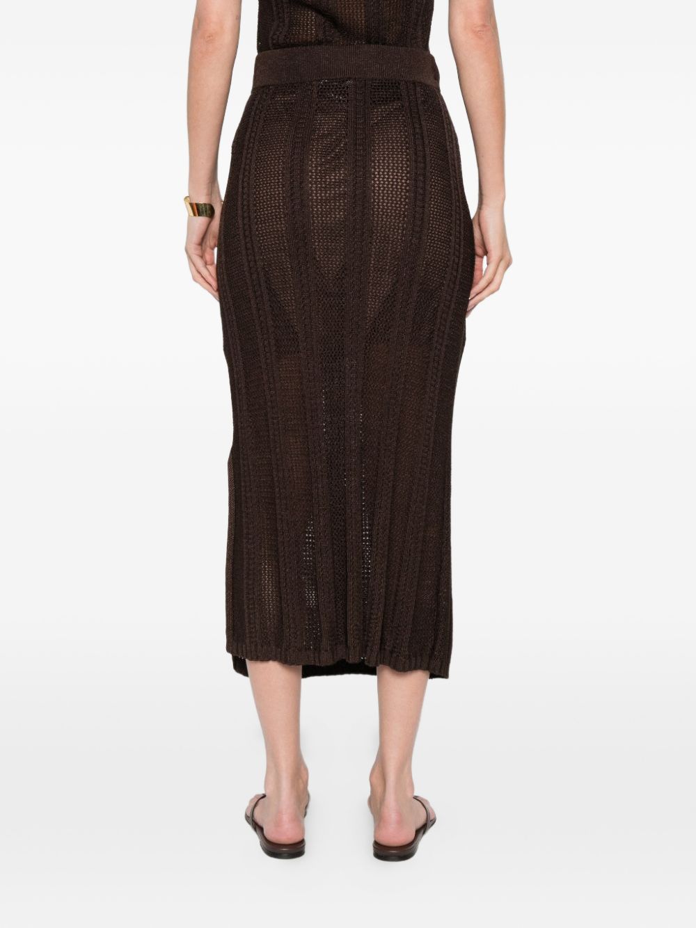 Gonna lunga in maglia a coste 2611301013200 002 PENNY BLACK 