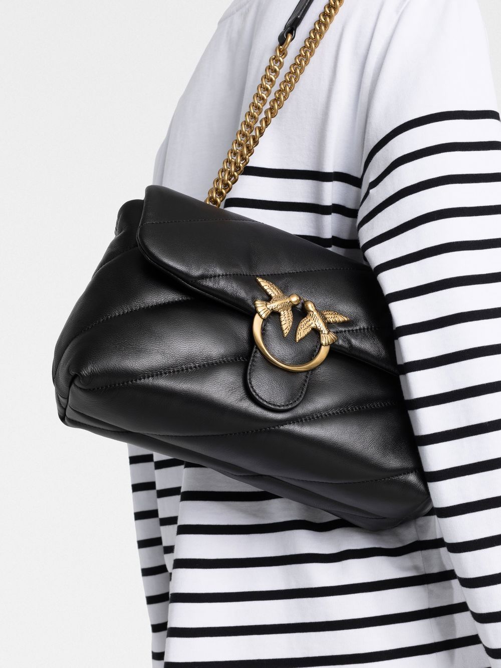 Borsa a spalla trapuntata con catena 100038A0F2 Z99Q PINKO 