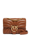 Borsa a tracolla cognac con catena dorata