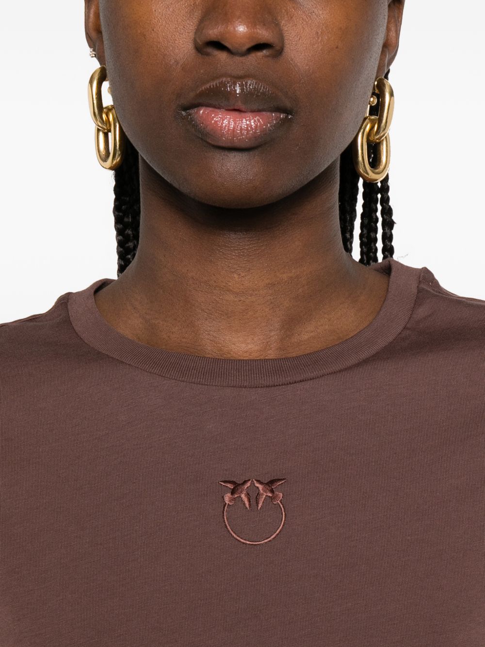 T-shirt girocollo in cotone 100355A339 L78 PINKO 