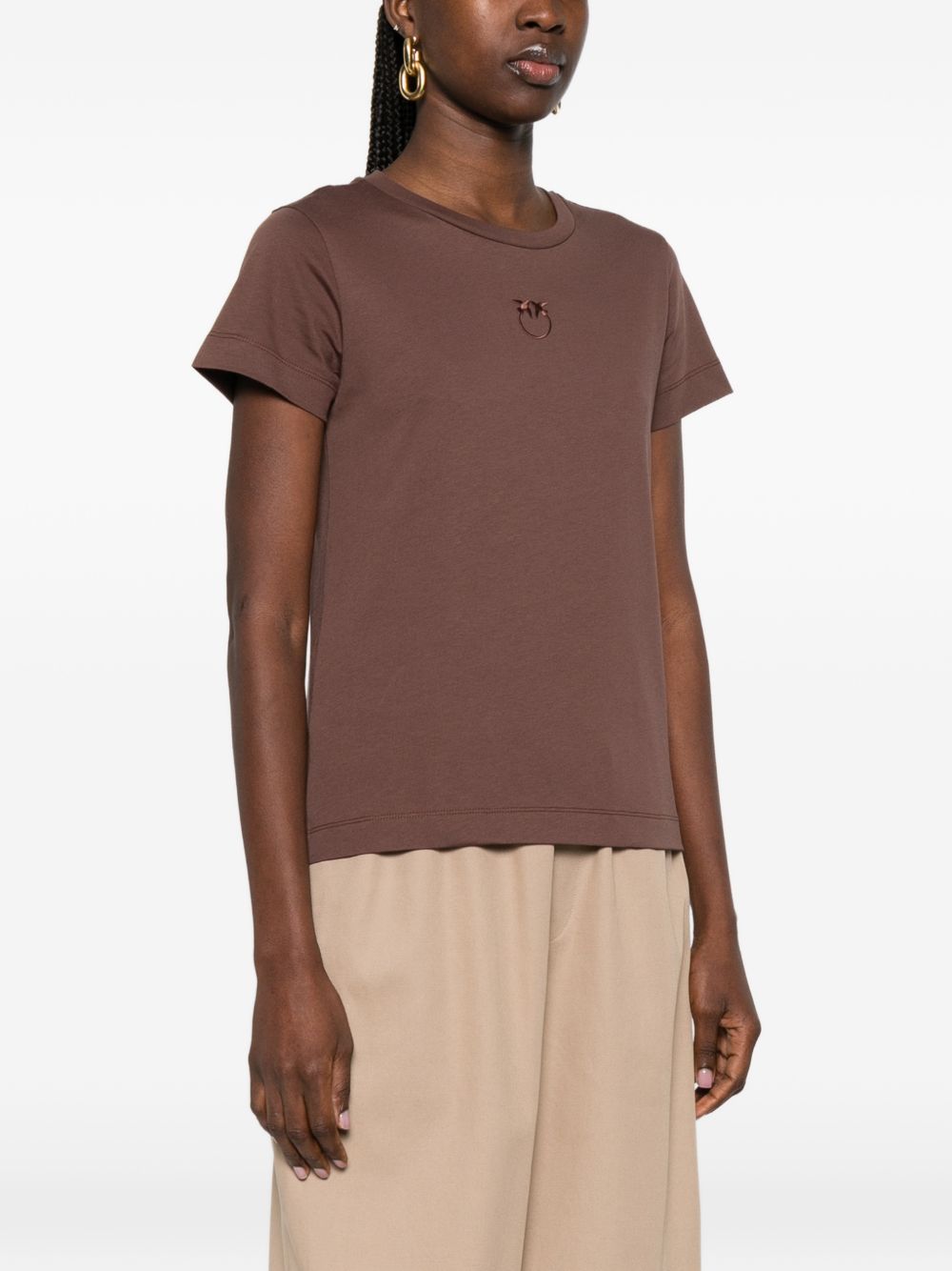 T-shirt girocollo in cotone 100355A339 L78 PINKO 