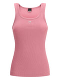 Canotta in cotone costine rosa