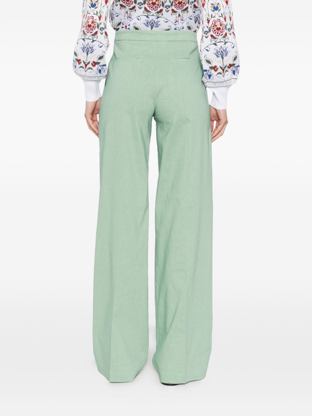 Pantaloni palazzo in lino 104929A34I T80 PINKO 