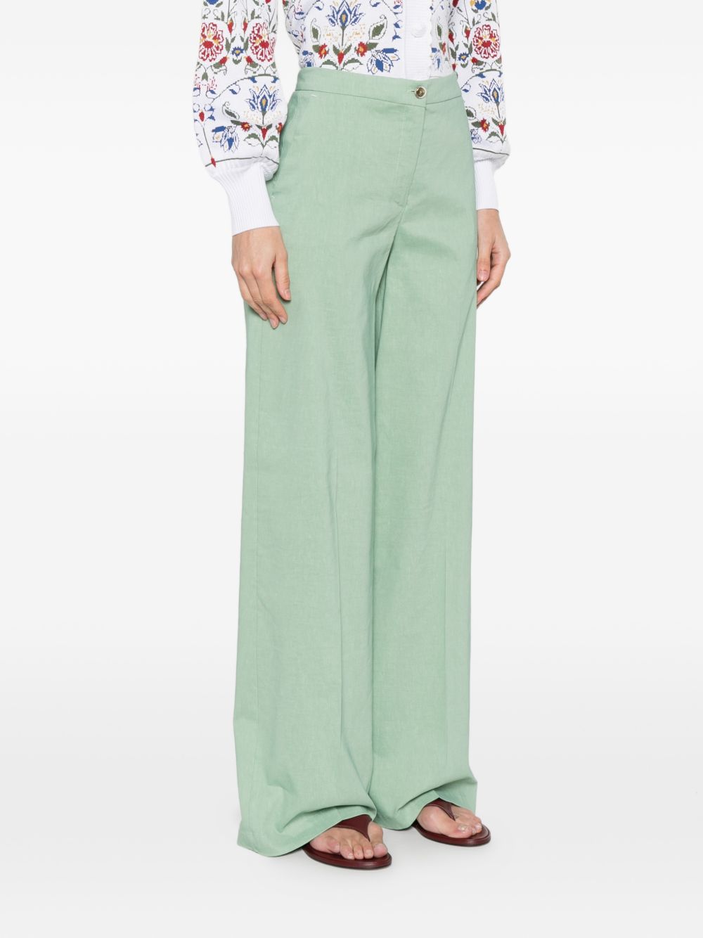 Pantaloni palazzo in lino 104929A34I T80 PINKO 