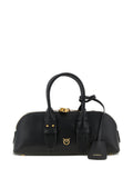 Borsa a spalla in pelle con lucchetto