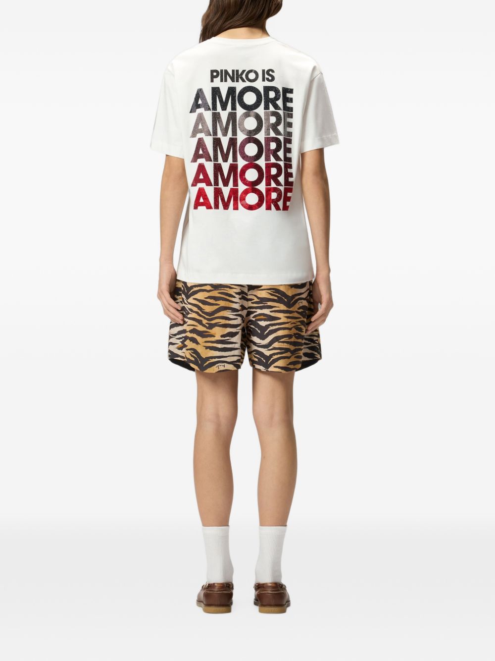 T-shirt in cotone con cuore 105526A33I ZR2 PINKO 