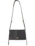 Borsa a tracolla in pelle con anelli metallici