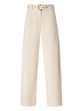 Pantaloni in viscosa a gamba dritta con cintura