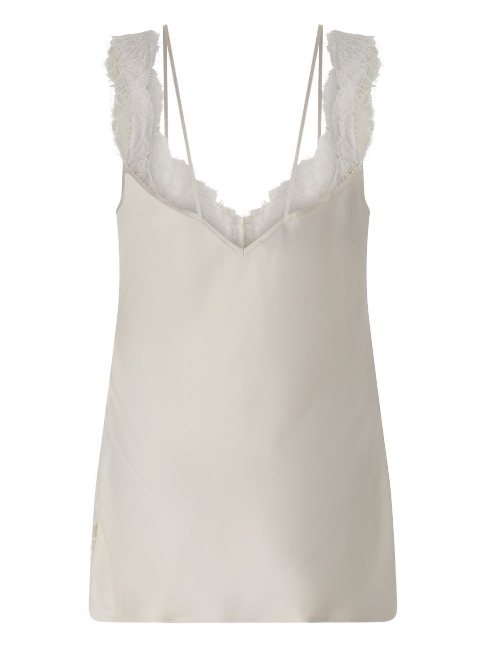 Canottiera in viscosa con pizzo scollo a V 106623A385 P97 PINKO 