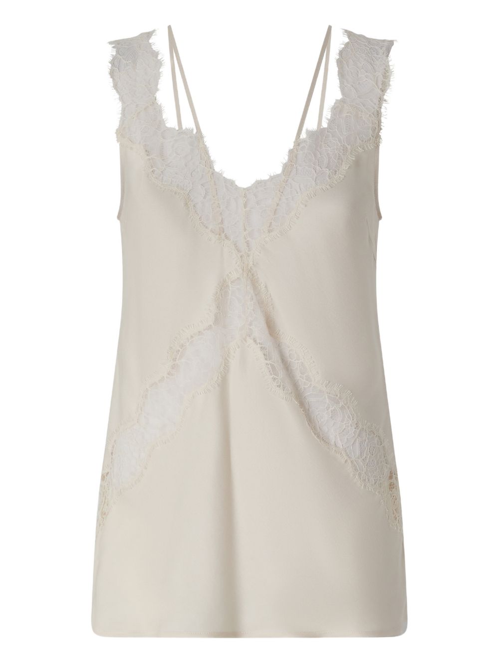Canottiera in viscosa con pizzo scollo a V 106623A385 P97 PINKO 