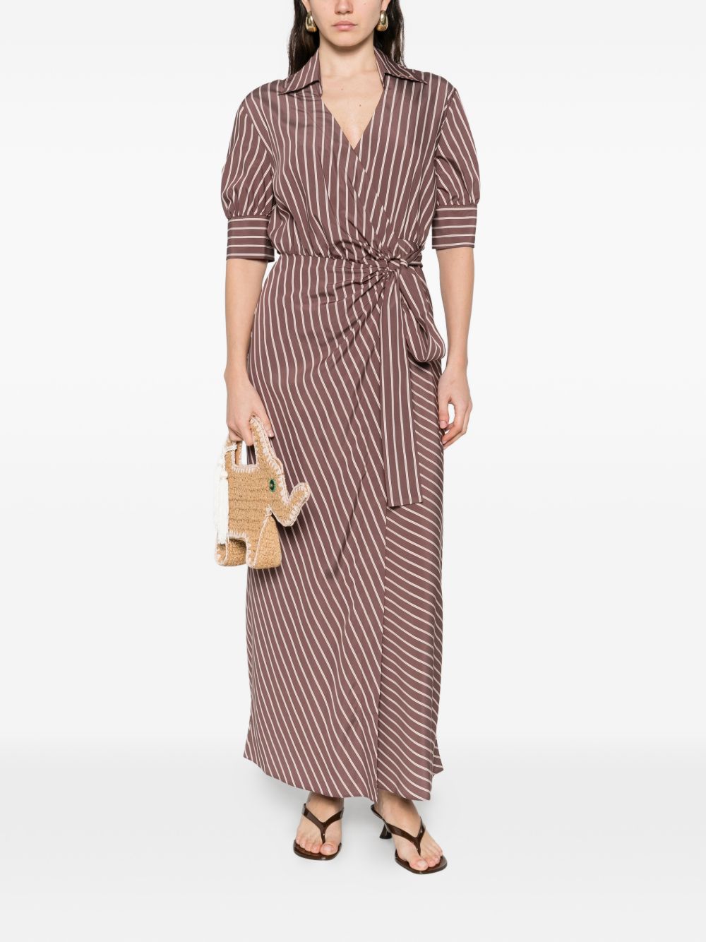 Abito camicia a righe con cintura 106669A33Q LN1 PINKO 