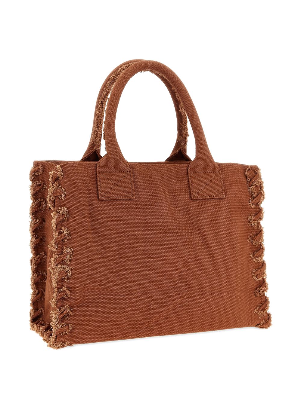 Borsa shopping in cotone con dettagli sfrangiati 106673A3A4 L08 PINKO 