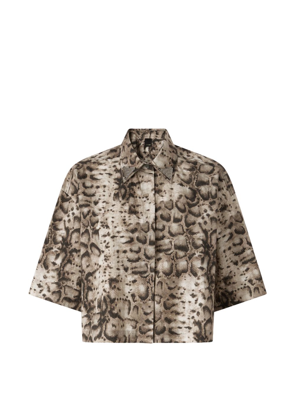 Camicia a maniche corte stampa pitone 106826A3B1 CZ9 PINKO 