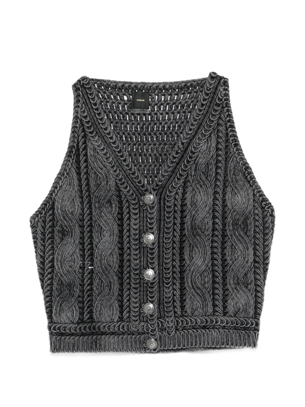 Gilet in cotone a trecce con bottoni 106859A3BA I91 PINKO 