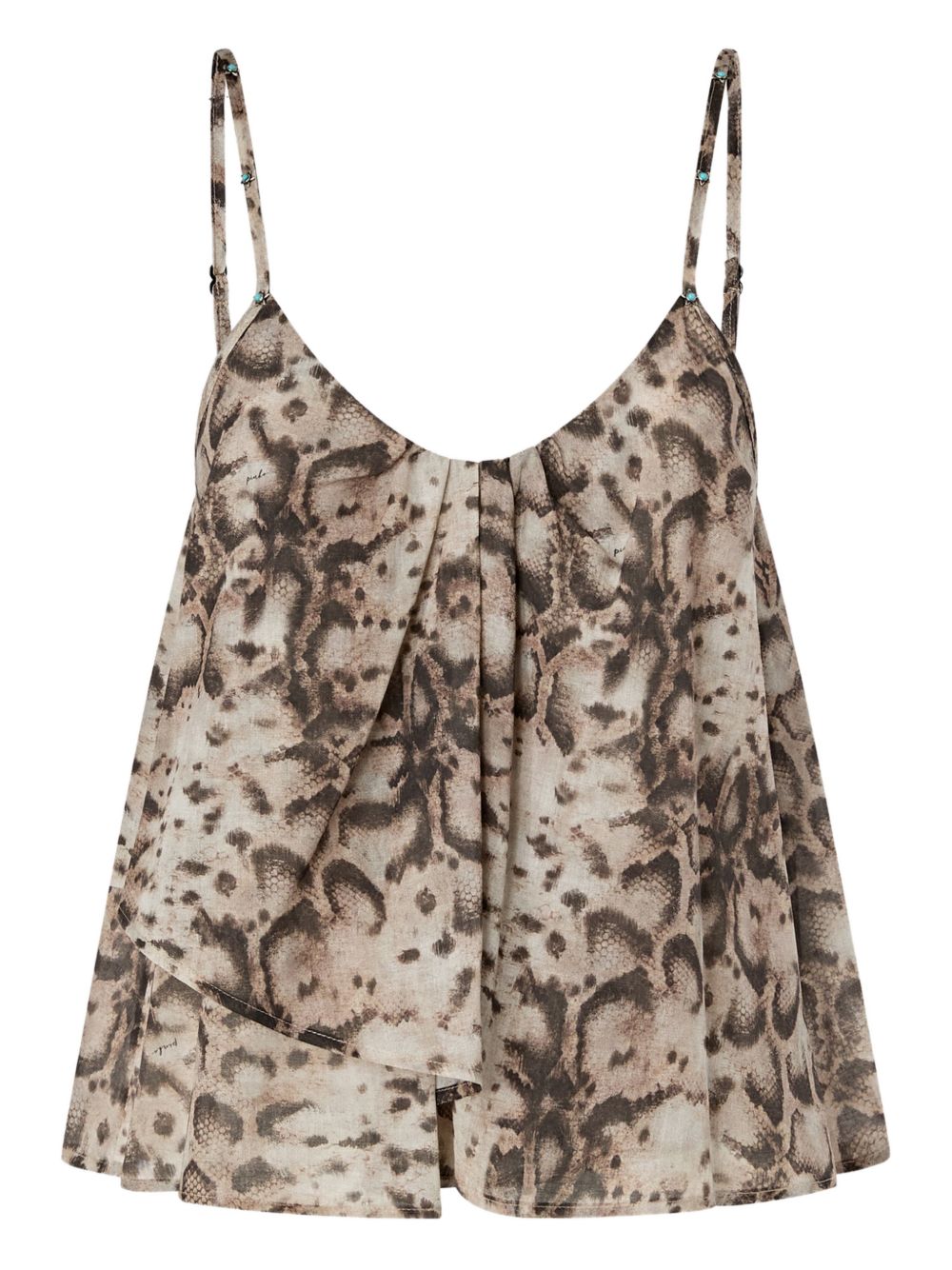 Top in cotone con pieghe a stampa serpente 106868A3AP CZ9 PINKO 