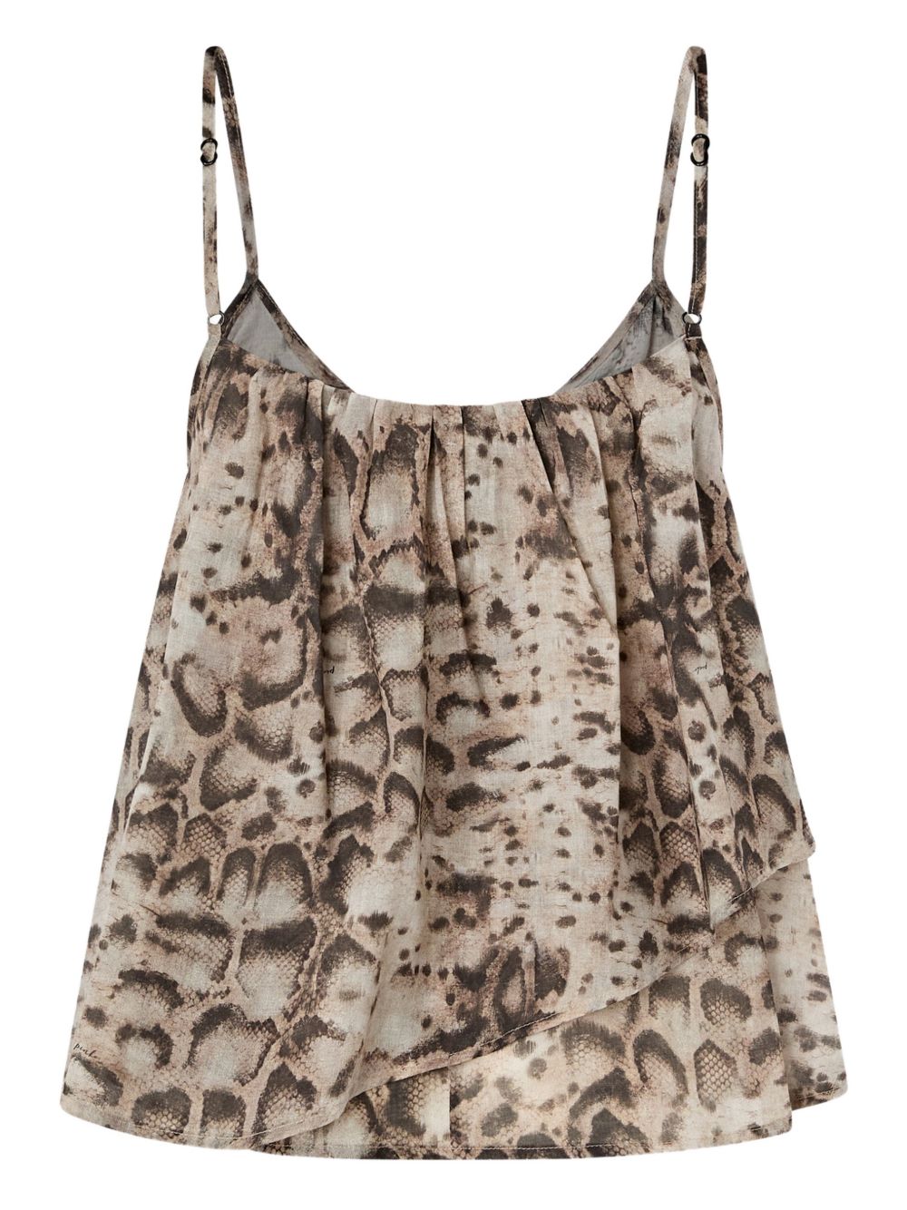 Top in cotone con pieghe a stampa serpente 106868A3AP CZ9 PINKO 