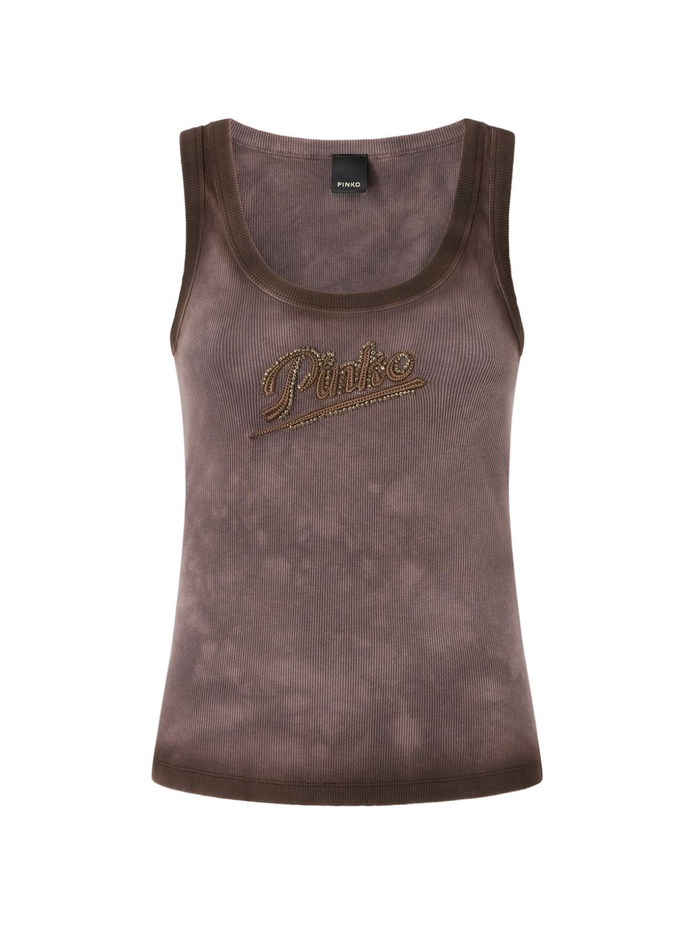 Canotta in costina con logo ricamato 107306A3H5 L72 PINKO 