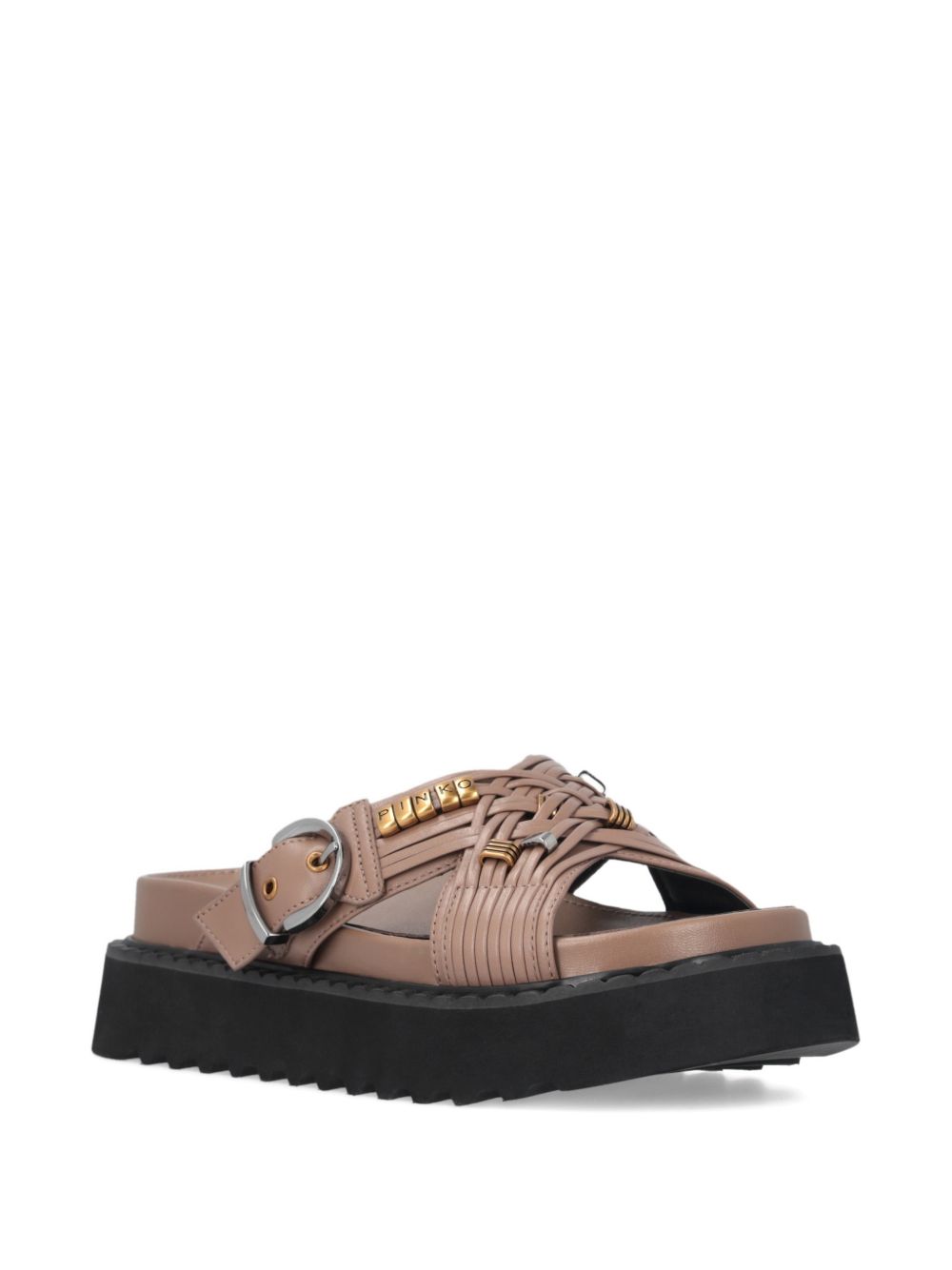 Sandali platform con fibbia e dettagli intrecciati SD0537P003 L15 PINKO 