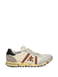 Sneakers in pelle con pannelli scamosciati