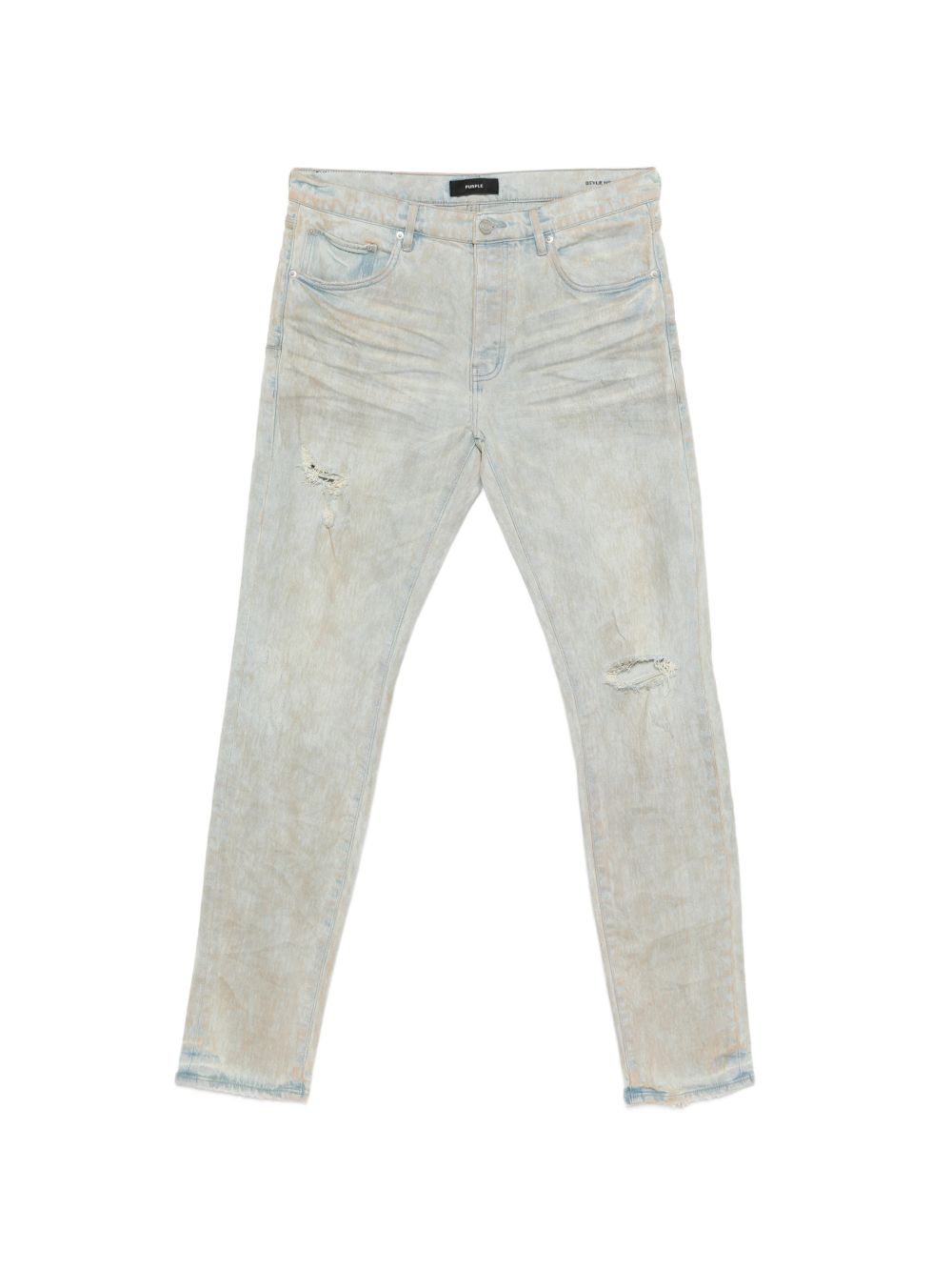 Jeans con strappi e lavaggio delavé P001SKFM126 TAN PURPLE BRAND 