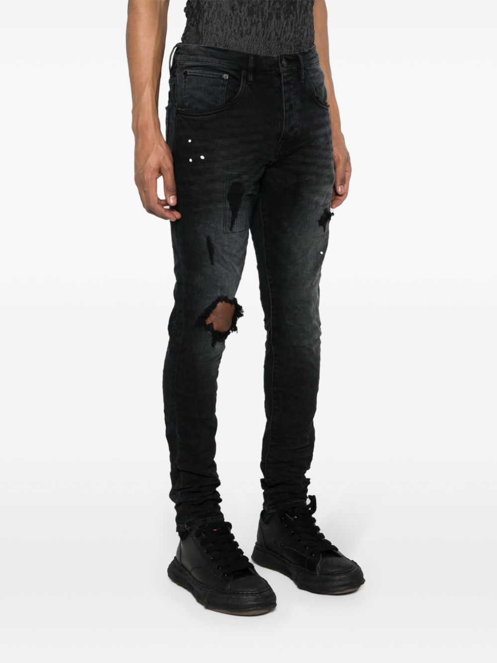 Jeans skinny in cotone elasticizzato destroyed P002BLR BLACKREPAIR PURPLE BRAND 