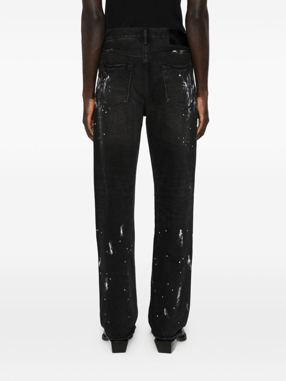 Jeans in cotone straight leg distressed P011BRKS526 BLACK PURPLE BRAND 