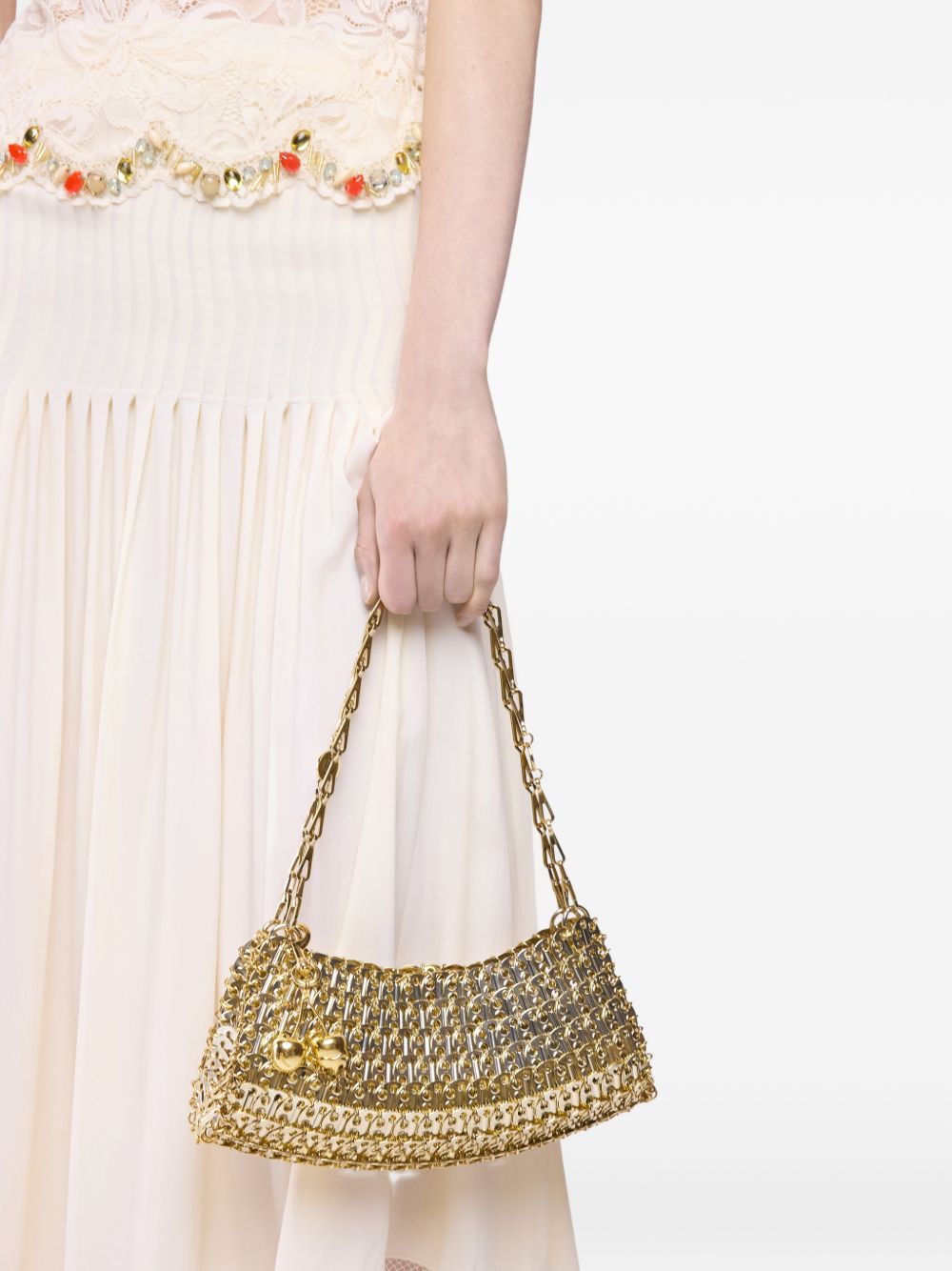 Borsa a spalla con dettagli dorati a catena 26ESS0572MET769 P711 RABANNE 
