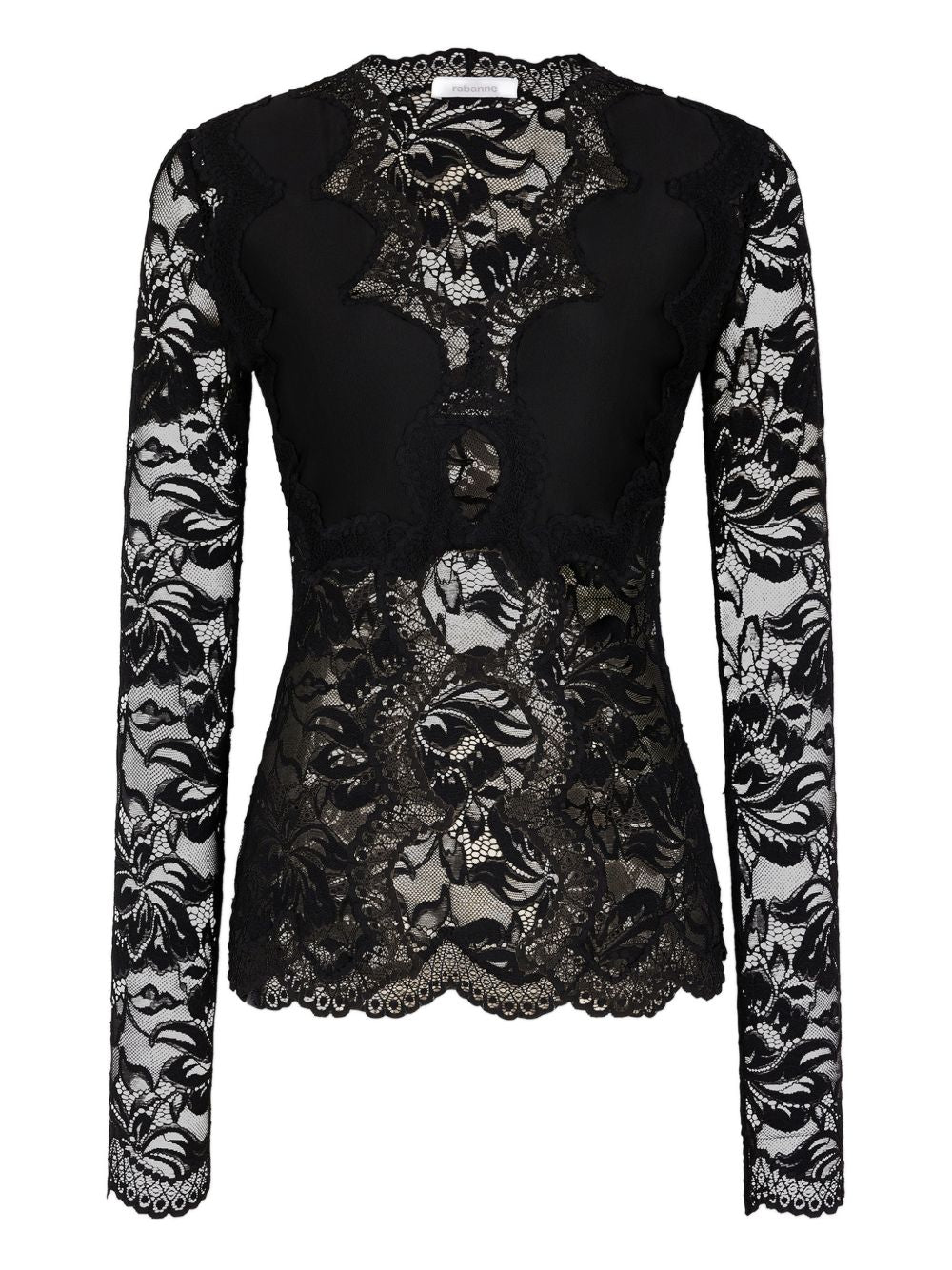 Blusa in pizzo scollo a V 26PJTO173PA0170 P001 RABANNE 