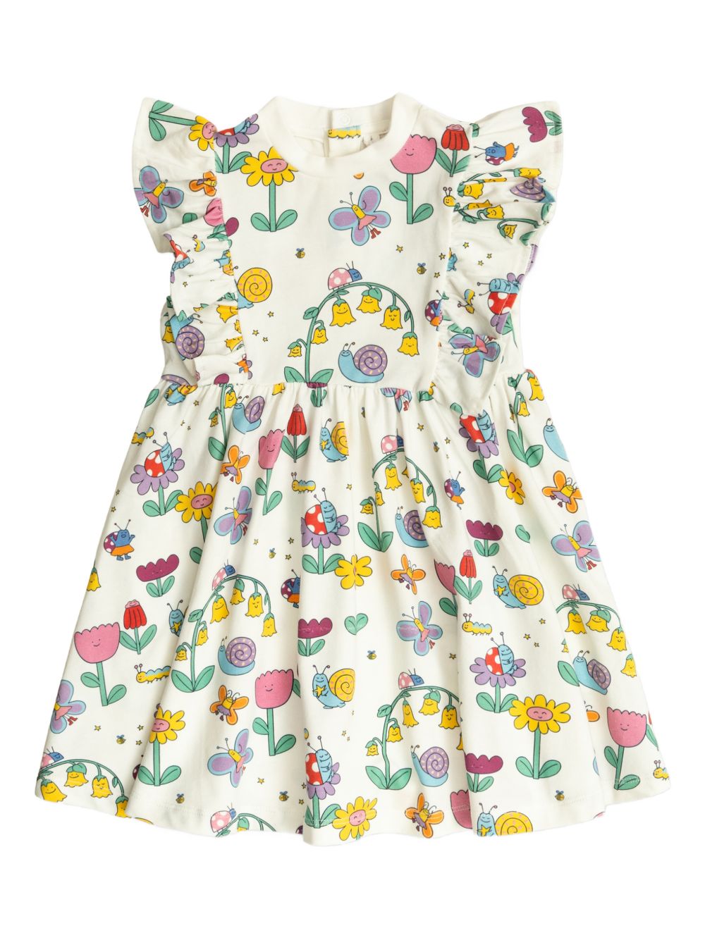 Abito con volant e stampa floreale TY1011Z3574 101MC STELLA MCCARTNEY KIDS 