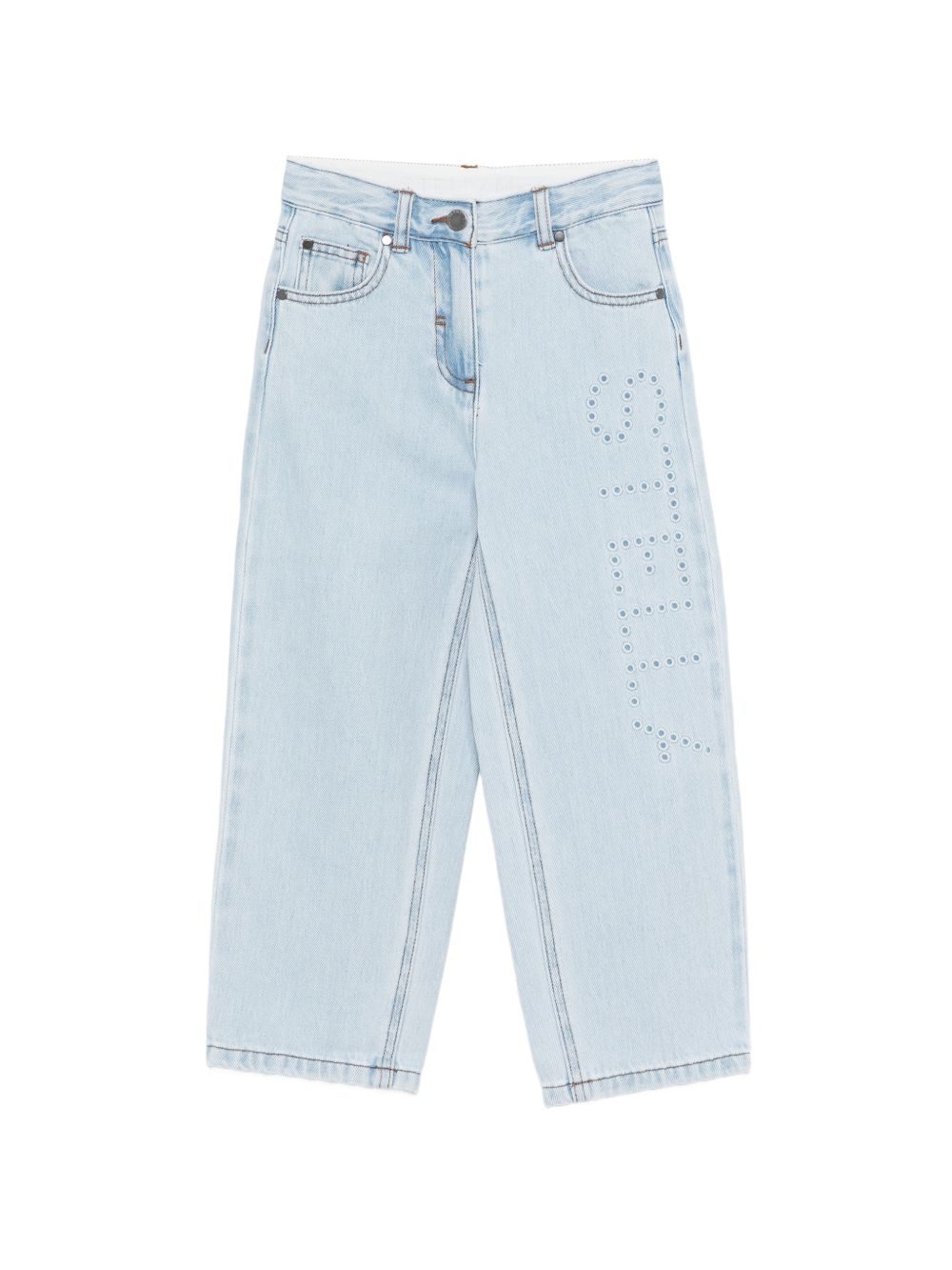 Jeans cropped con borchie applicate TY6C70Z0746 600 STELLA MCCARTNEY KIDS 