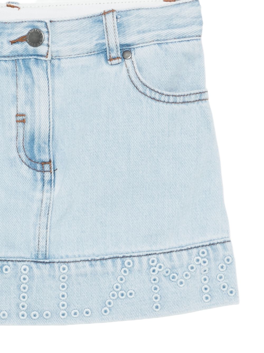 Minigonna in denim con borchie TY7A51Z0746 600 STELLA MCCARTNEY KIDS 