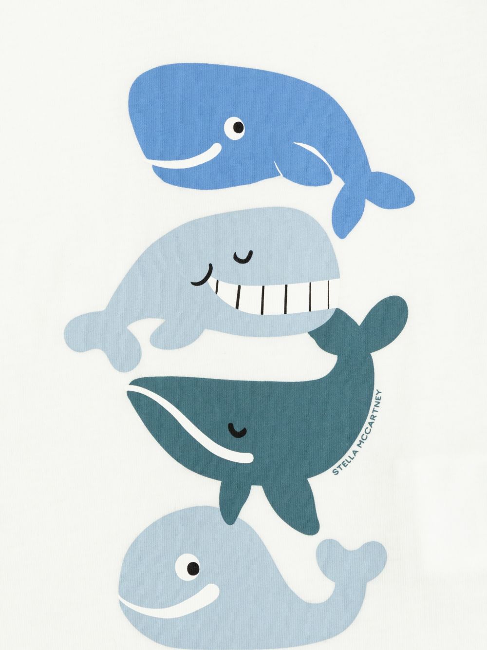 T-shirt con stampa balene TY8570Z0434 100 STELLA MCCARTNEY KIDS 