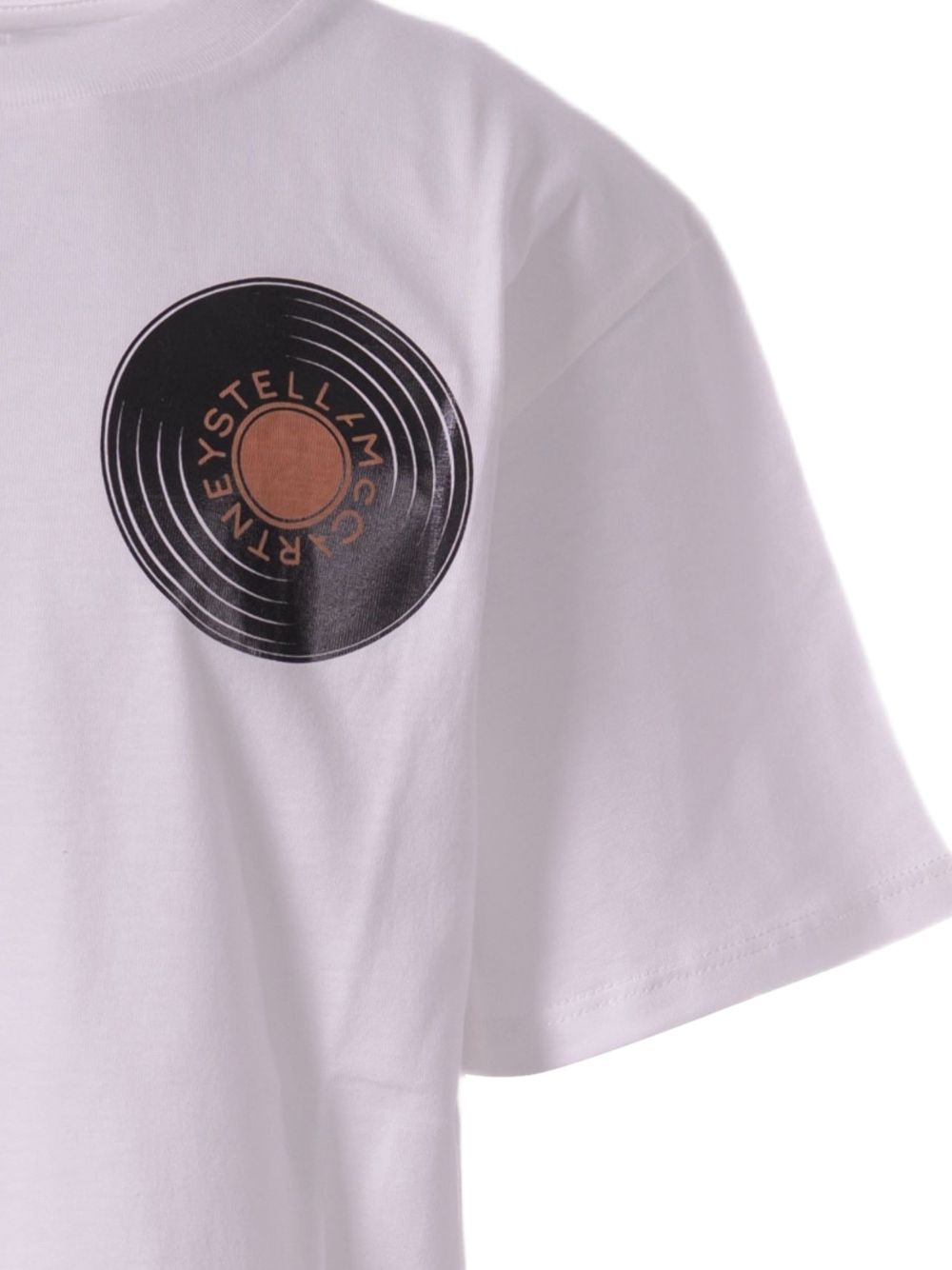 T-shirt con stampa disco in vinile TY8P11Z0434 101 STELLA MCCARTNEY KIDS 
