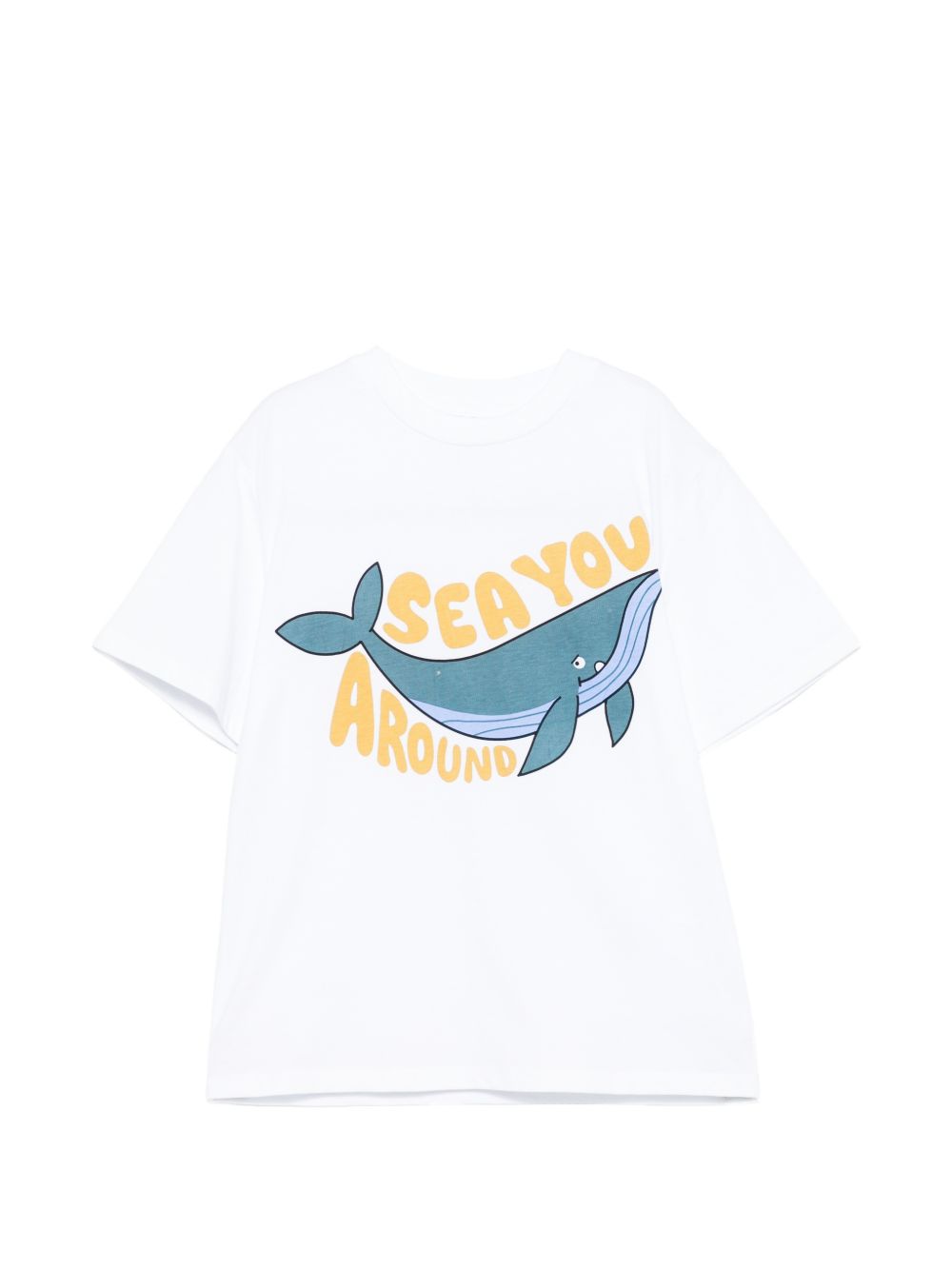 T-shirt con stampa balena TY8Q41Z0434 100 STELLA MCCARTNEY KIDS 