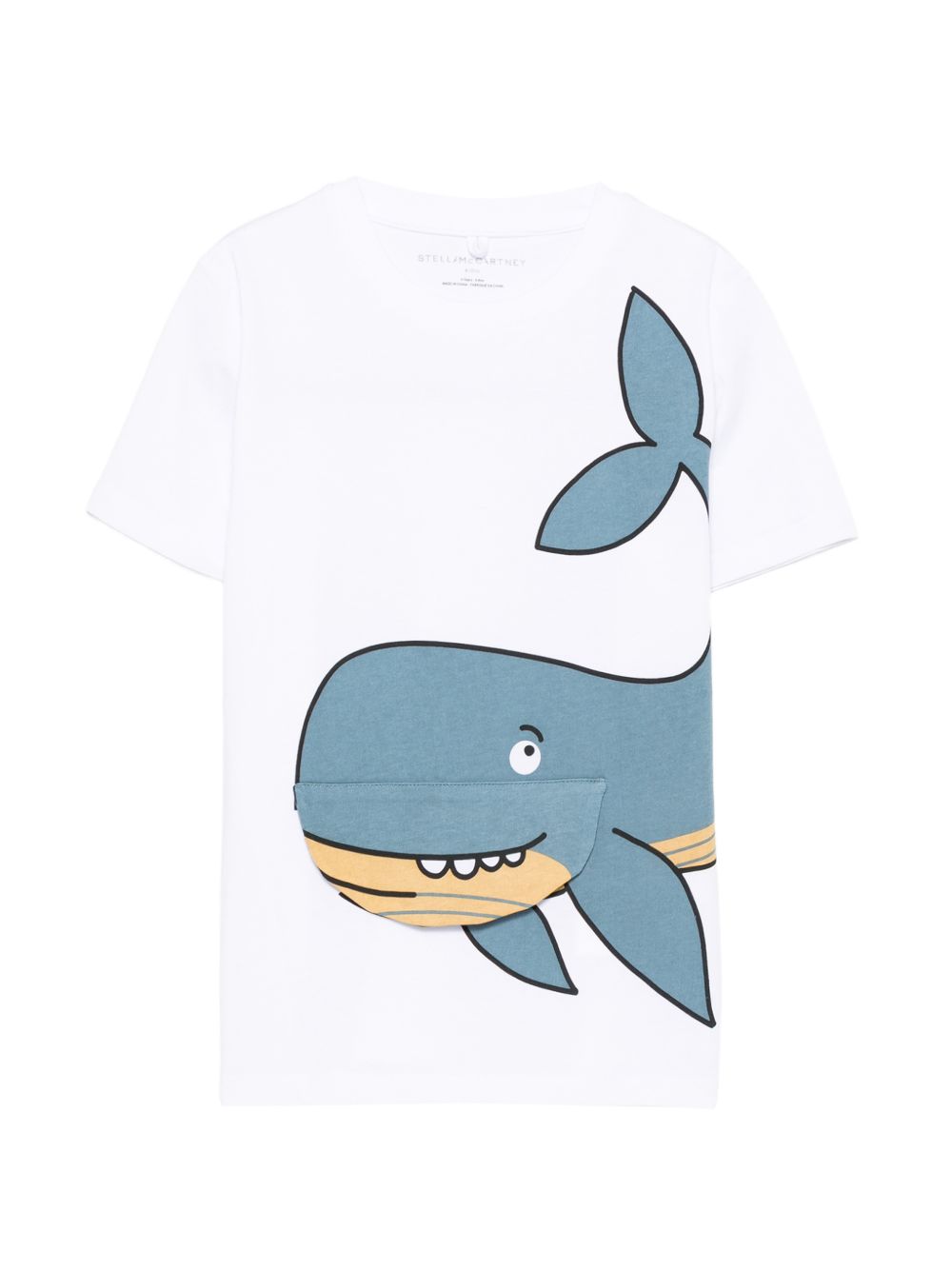 T-shirt con stampa balena TY8Q71Z0434 100 STELLA MCCARTNEY KIDS 