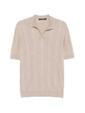 Polo in maglia a coste con colletto