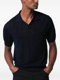Polo in maglia a coste con colletto