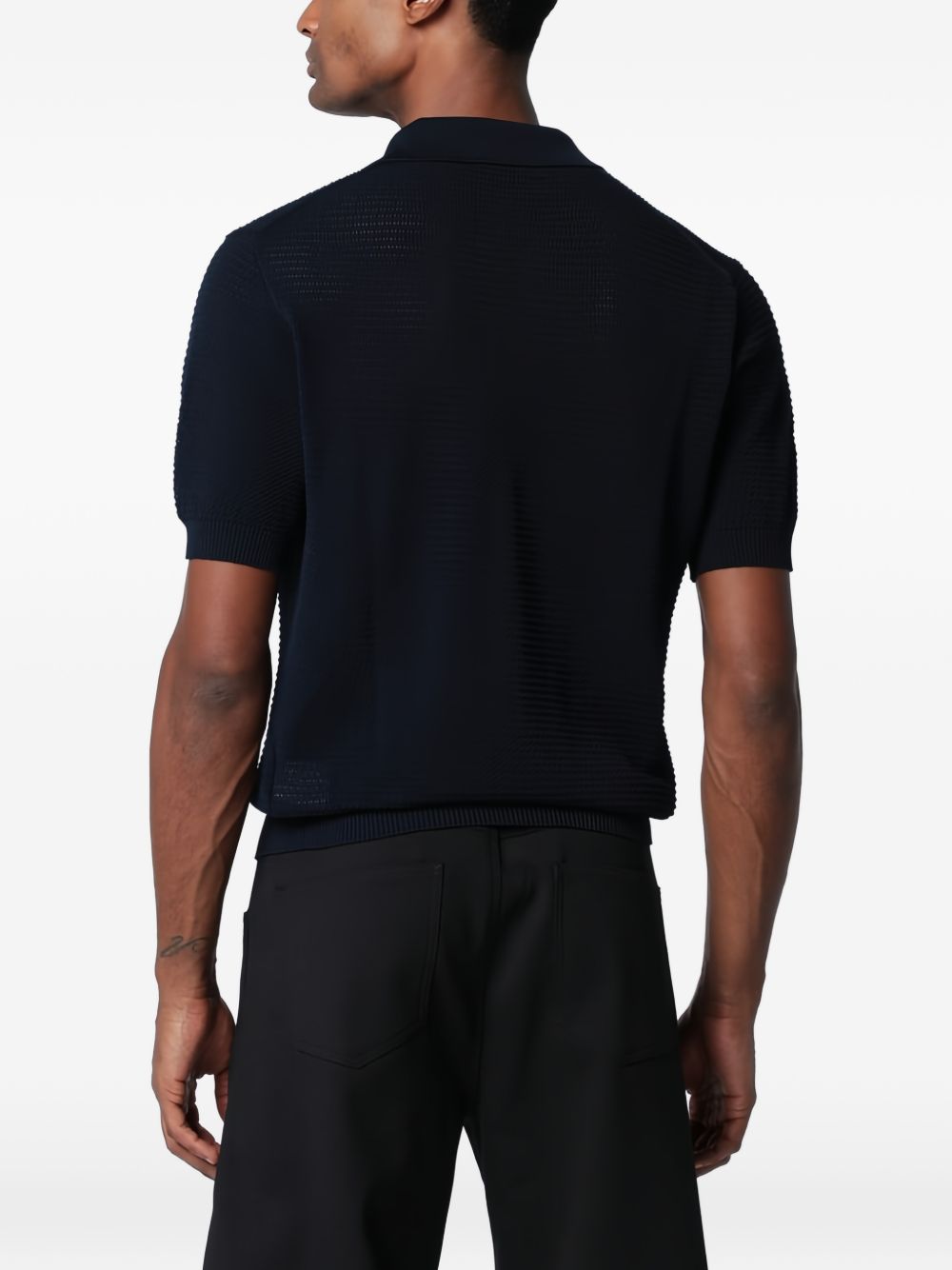 Polo in maglia a coste con colletto FINLAYPWE2602 BLU TAGLIATORE 