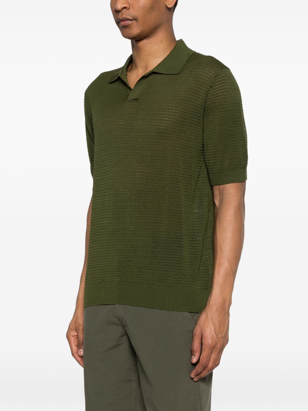 Polo in cotone a maglia aperta FINLAYPWE2602 OLIVA TAGLIATORE 