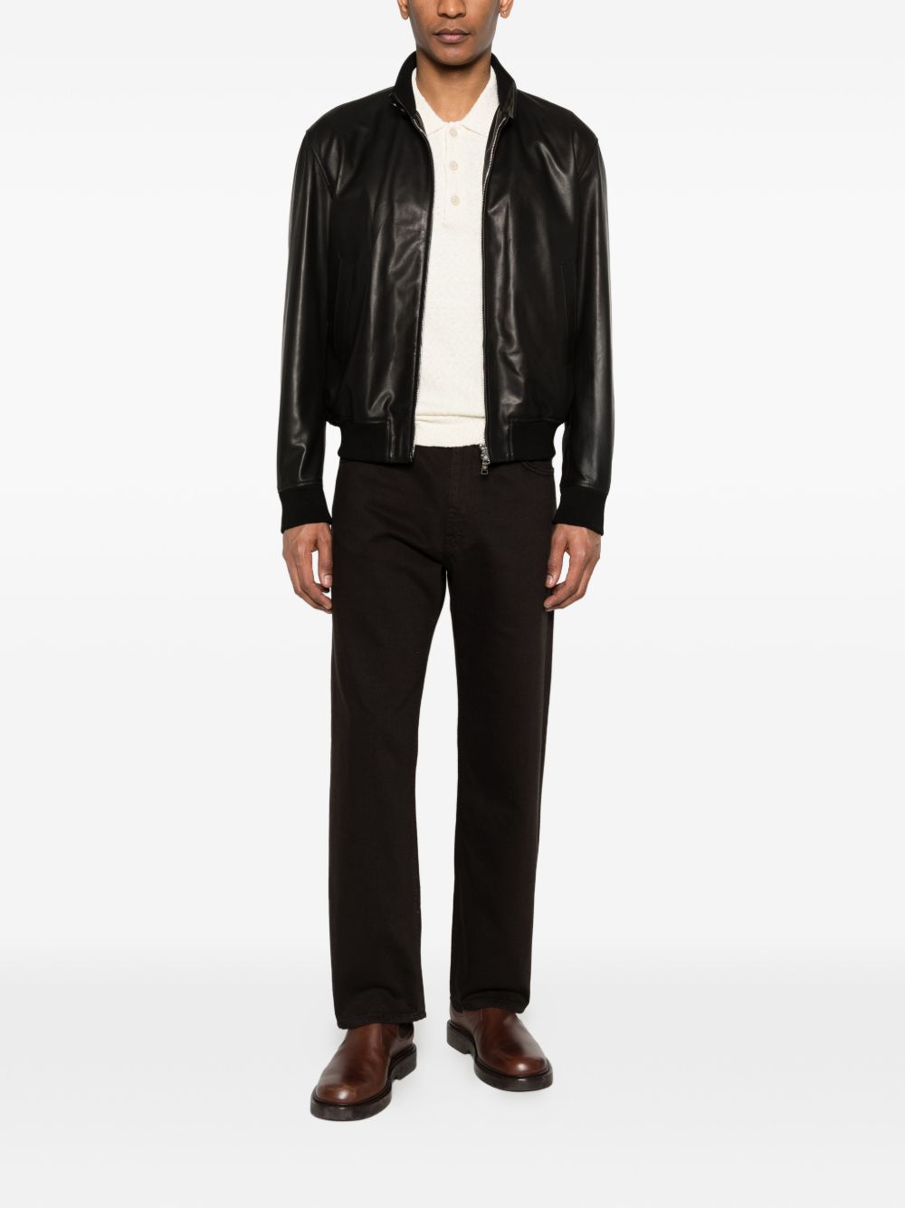 Giacca bomber in pelle di agnello ICECHE2602 NERO TAGLIATORE 