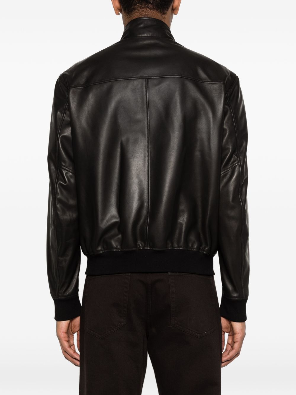 Giacca bomber in pelle di agnello ICECHE2602 NERO TAGLIATORE 
