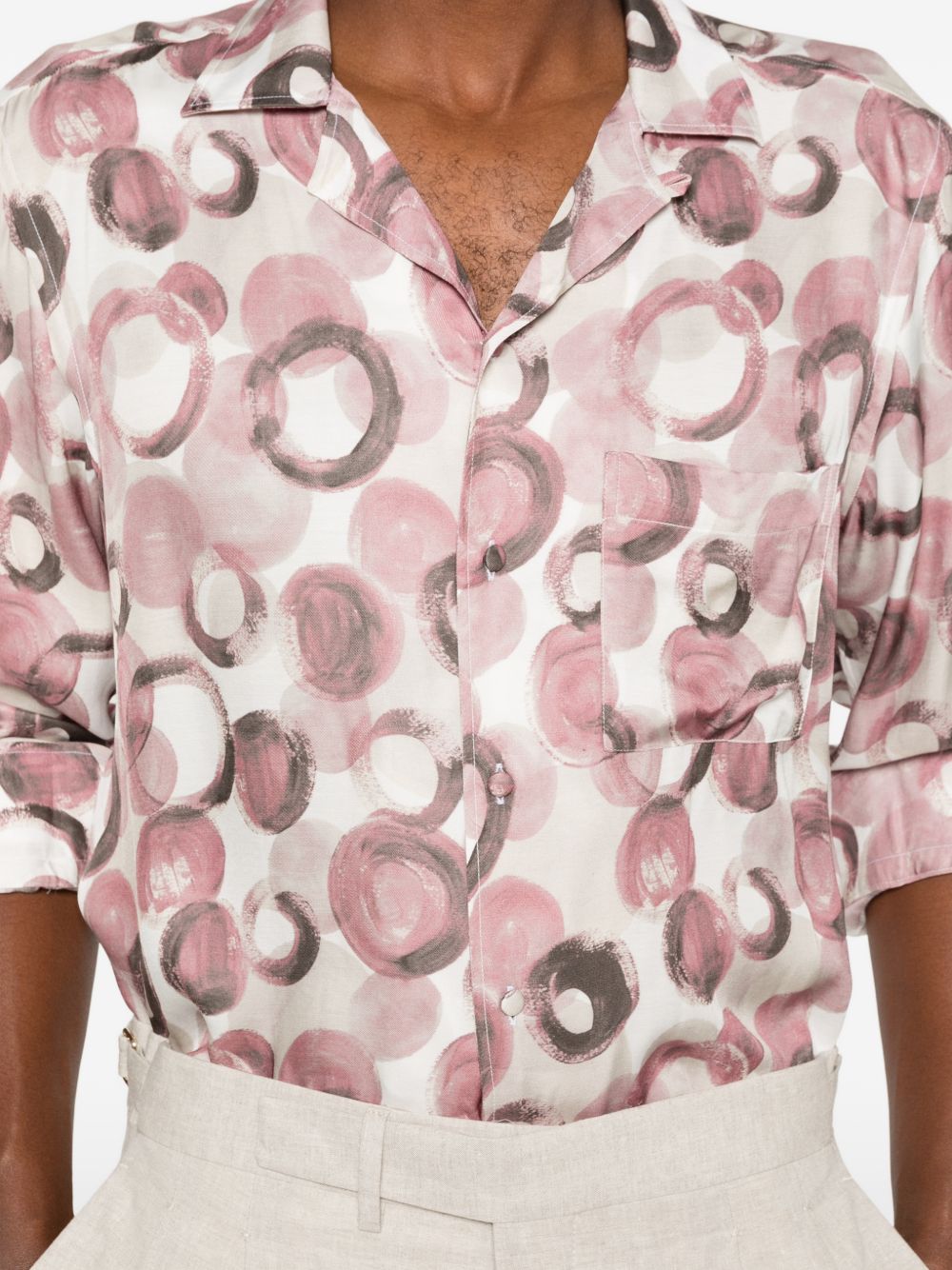 Camicia in viscosa a stampa cerchi ISLANDNS270009 Y1298 TAGLIATORE 