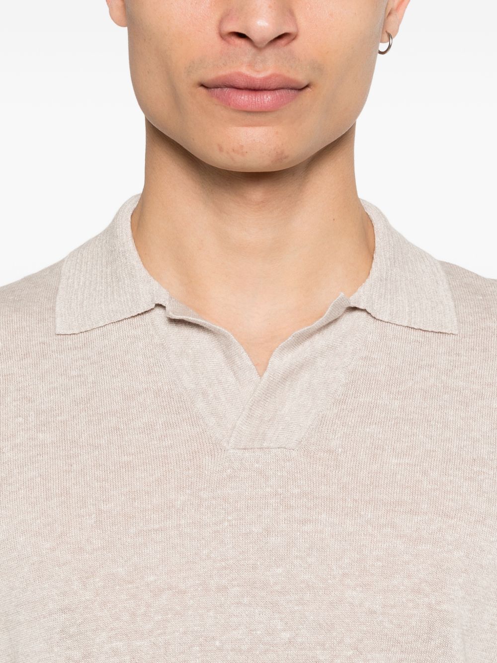 Polo in lino e cotone scollo a V KEITHGSE2602 110 TAGLIATORE 