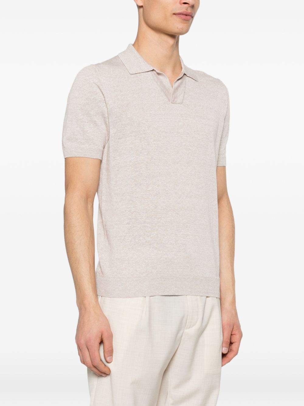 Polo in lino e cotone scollo a V KEITHGSE2602 110 TAGLIATORE 